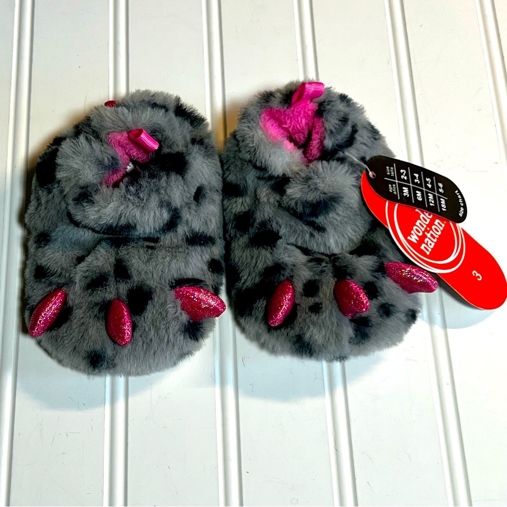 Baby Girl Monster Feet Slippers Shoes Size 3 Baby Girl Wonder Nation